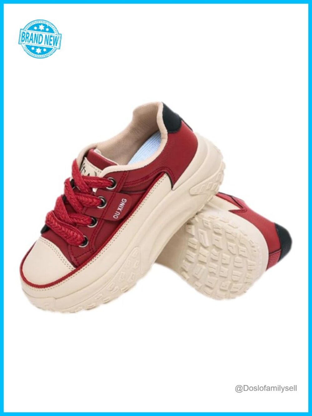 Women's Lace Up Platform Sneakers Non Slip Artificial Leather